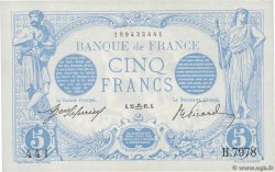 5 Francs BLEU FRANKREICH  1915 F.02.31 VZ+