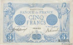 5 Francs BLEU FRANKREICH  1916 F.02.35 VZ