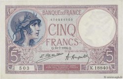 5 Francs FEMME CASQUÉE FRANCIA  1924 F.03.08 q.FDC