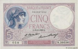 5 Francs FEMME CASQUÉE FRANKREICH  1929 F.03.13