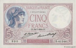 5 Francs FEMME CASQUÉE FRANCIA  1930 F.03.14