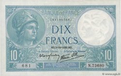 10 Francs MINERVE modifié FRANCE  1939 F.07.10 UNC-