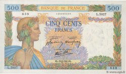500 Francs LA PAIX FRANCE  1942 F.32.31 UNC