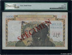 1000 Francs Spécimen FRENCH EQUATORIAL AFRICA Brazzaville 1941 P.09s VF