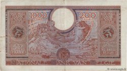 1000 Francs - 200 Belgas BÉLGICA  1943 P.125 MBC