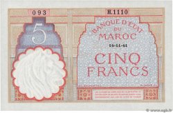 5 Francs MARUECOS  1941 P.23Ab FDC