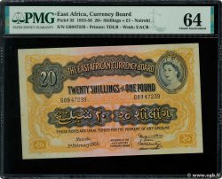 20 Shillings - 1 Pound ÁFRICA ORIENTAL BRITÁNICA  1956 P.35