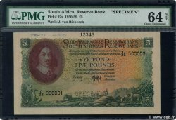 5 Pounds Spécimen SUDAFRICA  1953 P.097bs