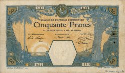 50 Francs GRAND-BASSAM FRENCH WEST AFRICA Grand-Bassam 1920 P.09Da