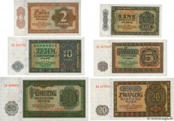 1 au 50 Deutsche Mark Lot DEUTSCHE DEMOKRATISCHE REPUBLIK  1948 P.09b au P.14b