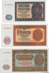 20, 50 et 100 Deutsche Mark Lot ALLEMAGNE RÉPUBLIQUE DÉMOCRATIQUE  1955 P.19a, P.20a et P.21a