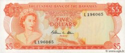 5 Dollars BAHAMAS  1974 P.37b AU
