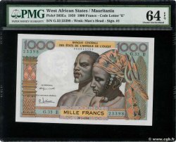 1000 Francs WEST AFRIKANISCHE STAATEN  1961 P.503Eb fST+