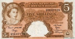 5 Shillings AFRICA DI L EST BRITANNICA   1961 P.41a