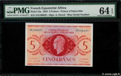 5 Francs AFRIQUE ÉQUATORIALE FRANÇAISE  1943 P.15a q.FDC