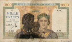 1000 Francs FRENCH WEST AFRICA  1941 P.24 fSGE
