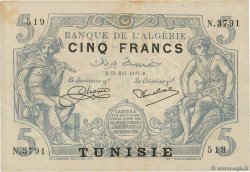 5 Francs TUNISIA  1925 P.01 VF-