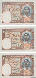 5 Francs Consécutifs ALGÉRIE  1933 P.077a pr.SPL