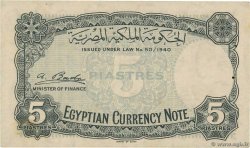 5 Piastres ÄGYPTEN  1940 P.165a fVZ