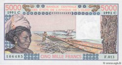 5000 Francs STATI AMERICANI AFRICANI  1991 P.308Co q.FDC
