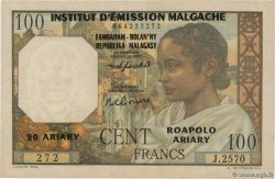 100 Francs - 20 Ariary MADAGASKAR  1961 P.052 SS