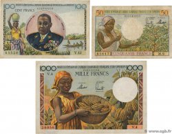 50, 100 et 1000 Francs Lot AFRIQUE ÉQUATORIALE FRANÇAISE  1957 P31, P.32 et P.34