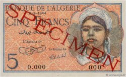 5 Francs Spécimen ALGERIEN  1944 P.094s