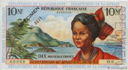 10 Nouveaux Francs Spécimen FRENCH ANTILLES  1962 P.05s fST+