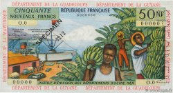50 Nouveaux Francs Spécimen FRENCH ANTILLES  1962 P.06s AU
