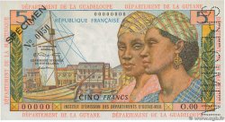 5 Francs Spécimen FRENCH ANTILLES  1964 P.07s q.AU