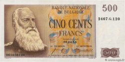 500 Francs BELGIUM  1958 P.130a AU