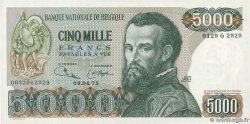 5000 Francs BELGIEN  1975 P.137a fST