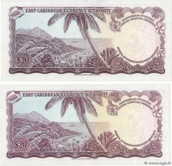 20 Dollars Lot EAST CARIBBEAN STATES  1965 P.15g FDC
