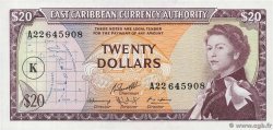 20 Dollars CARAÏBES  1965 P.15k