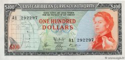100 Dollars EAST CARIBBEAN STATES  1965 P.16f SC+