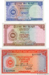 1,2 et 5 Rupees Lot CEILáN  1959 P.056b, P.057a et P.058c