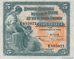 5 Francs CONGO BELGA  1952 P.21