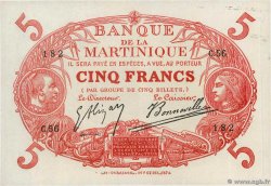 5 Francs Cabasson rouge MARTINIQUE  1903 P.06A AU+