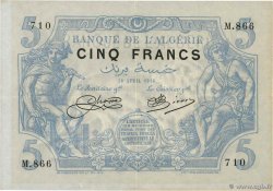 5 Francs ALGÉRIE  1916 P.071a SUP