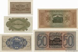 1 au 50 Reichsmark Lot ALLEMAGNE  1940 P.R136 au P.R140 SUP à SPL