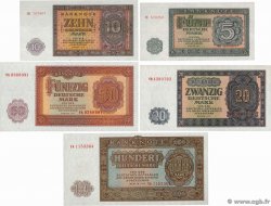 5 au 100 Deutsche Mark Lot ALLEMAGNE RÉPUBLIQUE DÉMOCRATIQUE  1955 P.17 et P.21a
