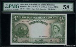 4 Shillings BAHAMAS  1953 P.13c fST