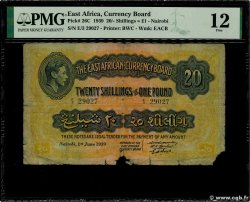 20 Shillings - 1 Pound ÁFRICA ORIENTAL BRITÁNICA  1942 P.26C RC