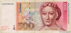500 Deutsche Mark GERMAN FEDERAL REPUBLIC  1991 P.43a VF-