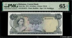 10 Dollars BAHAMAS  1974 P.38a UNC