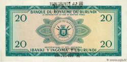 20 Francs BURUNDI  1965 P.15 fST