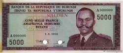 5000 Francs Essai BURUNDI  1968 P.26cts fST