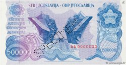 500000 Dinara Spécimen YUGOSLAVIA  1989 P.098s SC