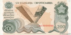 200 Dinara Spécimen YUGOSLAVIA  1990 P.102s SC+
