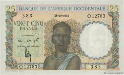 25 Francs FRENCH WEST AFRICA  1954 P.38 SC+